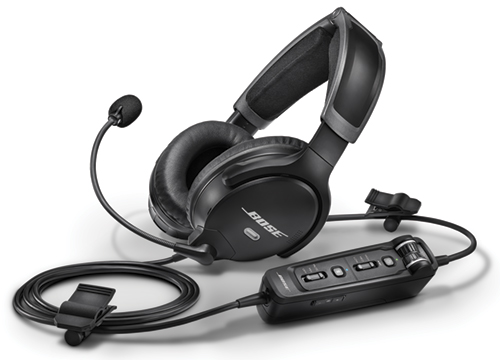 Bose A30 Headset with Dual Plug (Fixed-Wing), Bluetooth, High Impedance and Straight Cable (857641-3120)