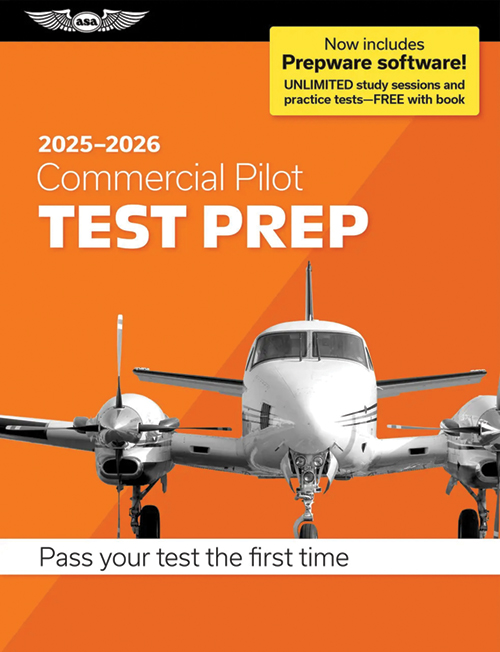 Image 0 of 2025-2026 Commercial Pilot Test Prep With Prepware Software