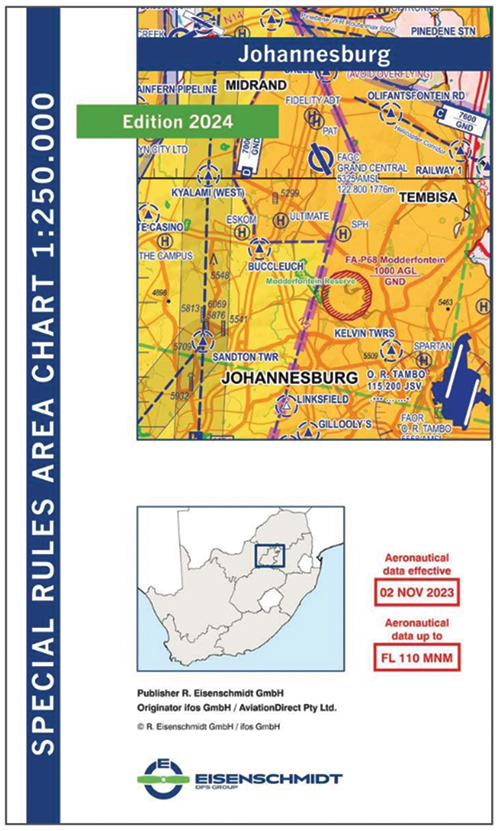 Image 0 of Johannesburg 1:250,000 Special Rules Area Chart, Edition 2024