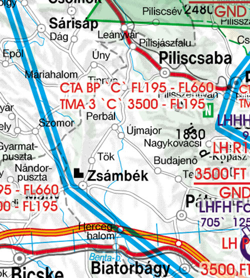 Image 4 of 2024 Hungary VFR Chart 1:500 000 - Rogersdata