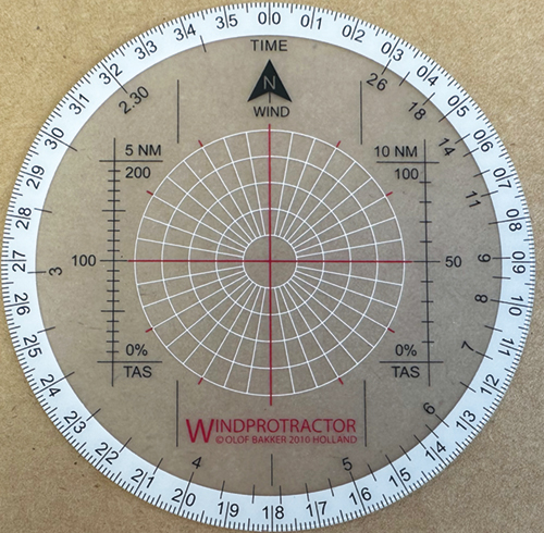 Image 0 of Wind Protractor for Flying on Course and On Time Protractor