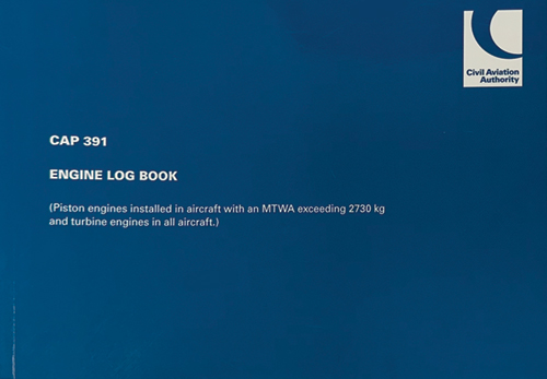 Image 0 of CAP 391 - Engine Log Book (MTWA exceeding 2730 kg)